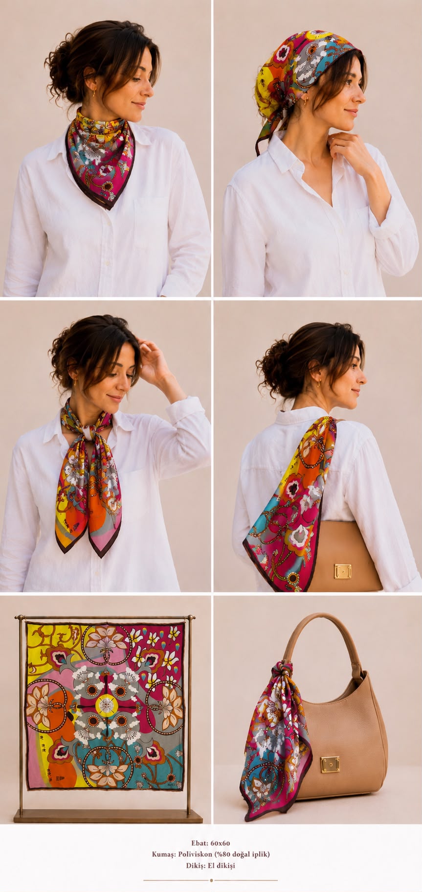 GRAND VİSCOSE FULAR / BANDANA