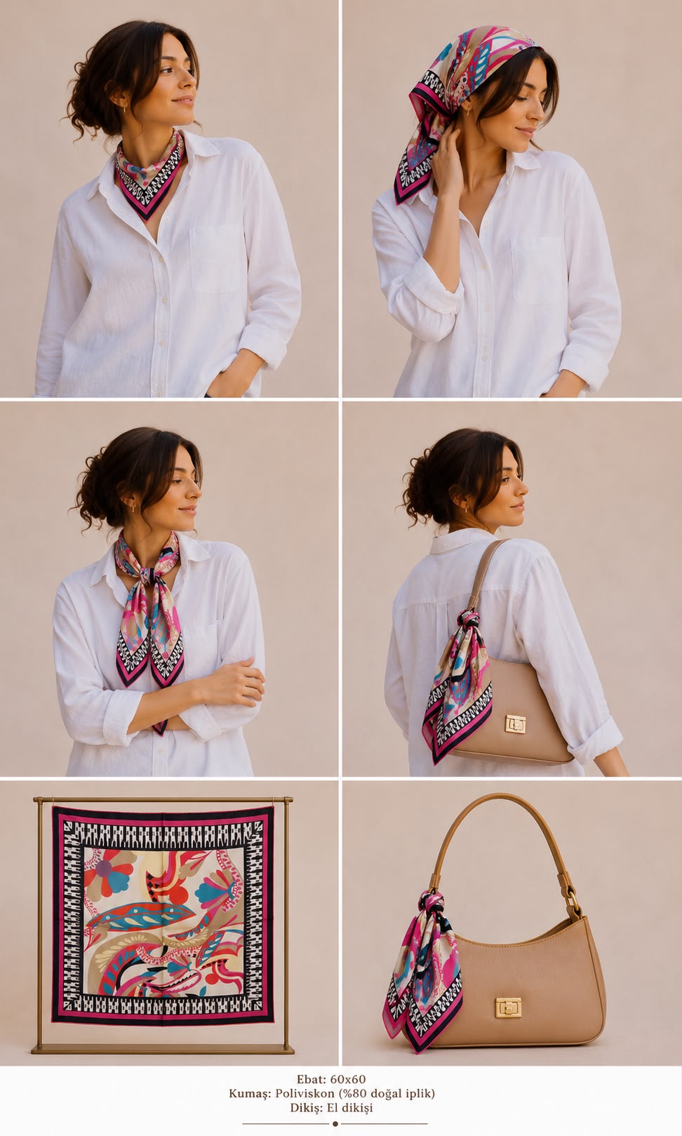 GRAND VİSCOSE FULAR / BANDANA