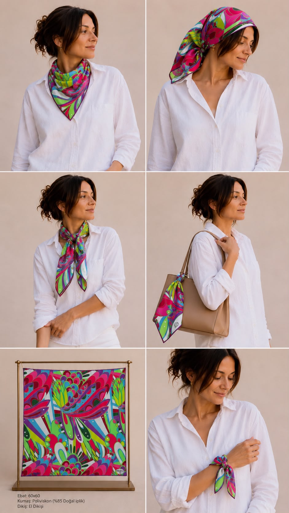 GRAND VİSCOSE FULAR / BANDANA