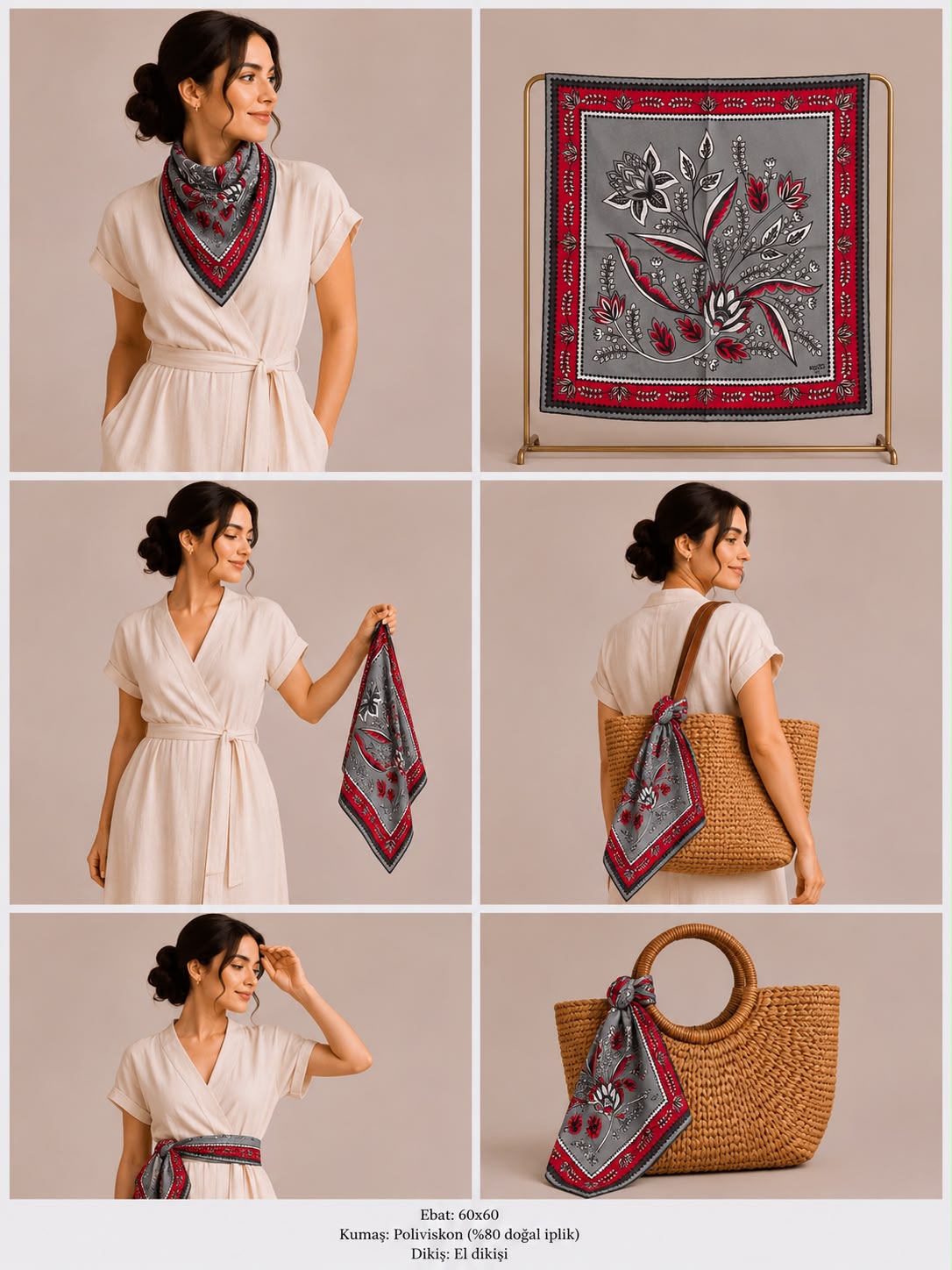 GRAND VİSCOSE FULAR / BANDANA