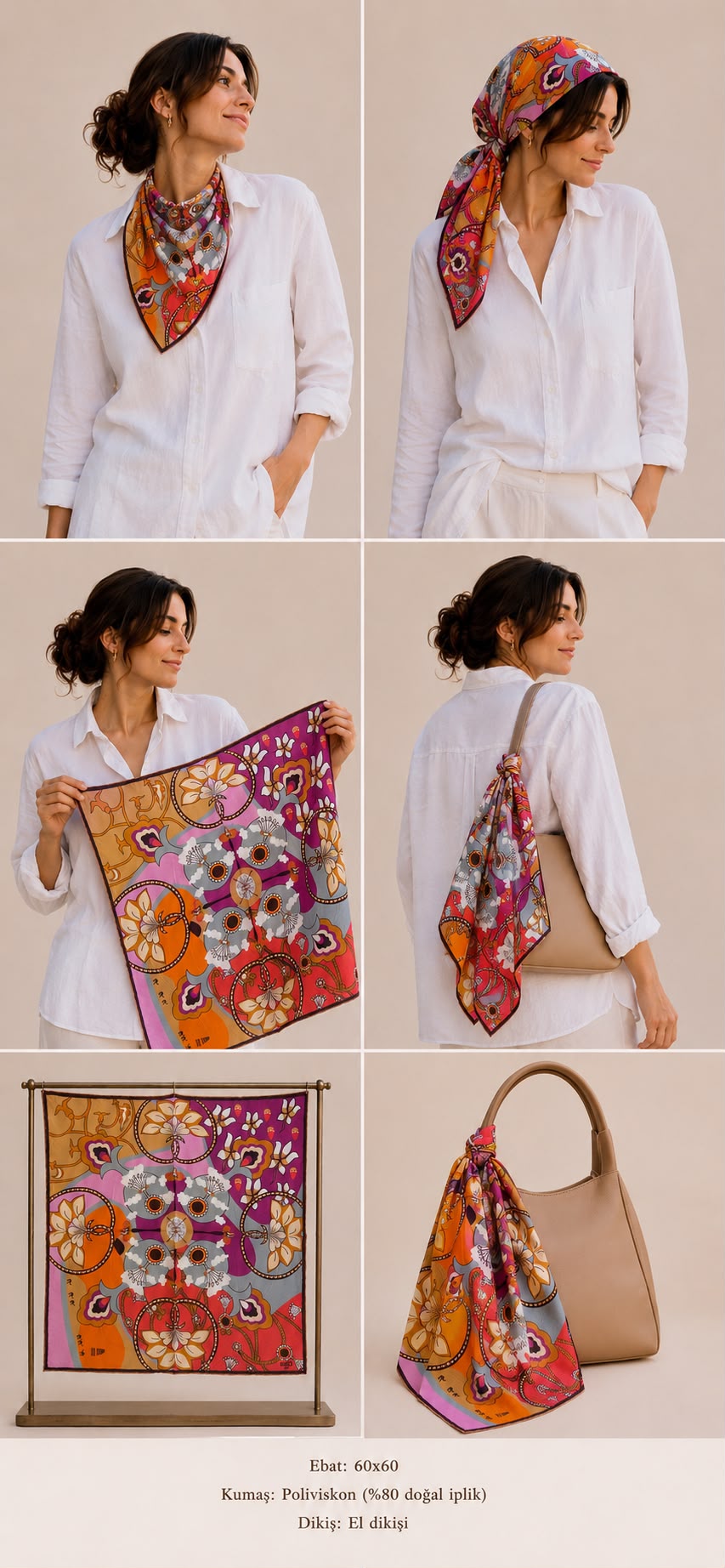 GRAND VİSCOSE FULAR / BANDANA