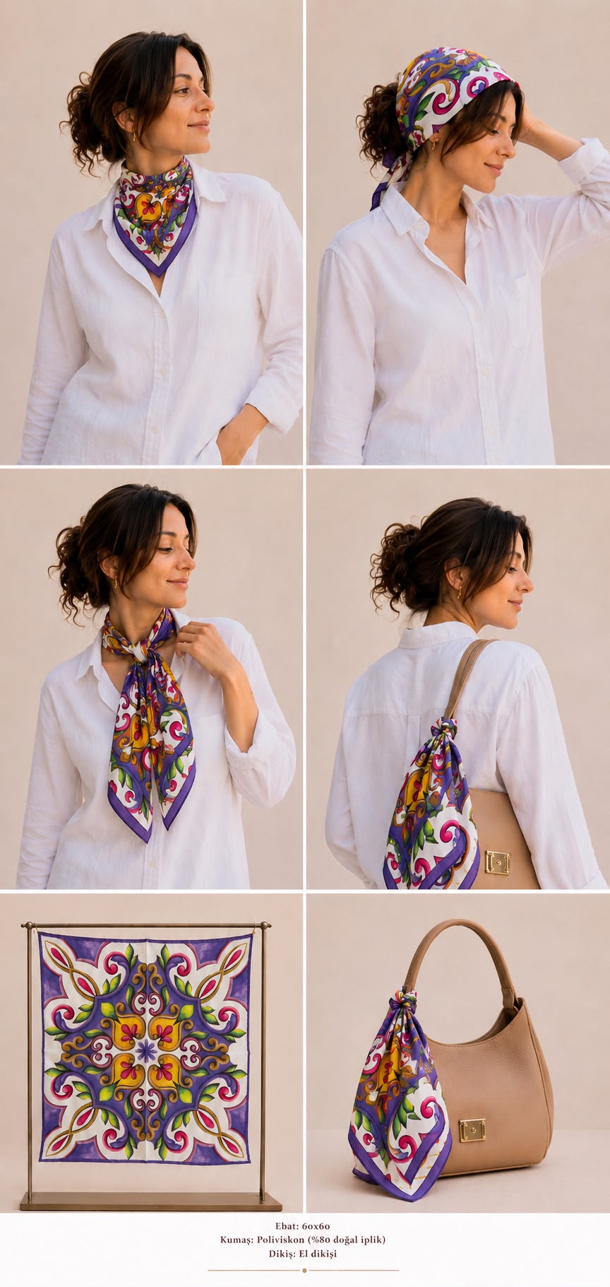 GRAND VİSCOSE FULAR / BANDANA