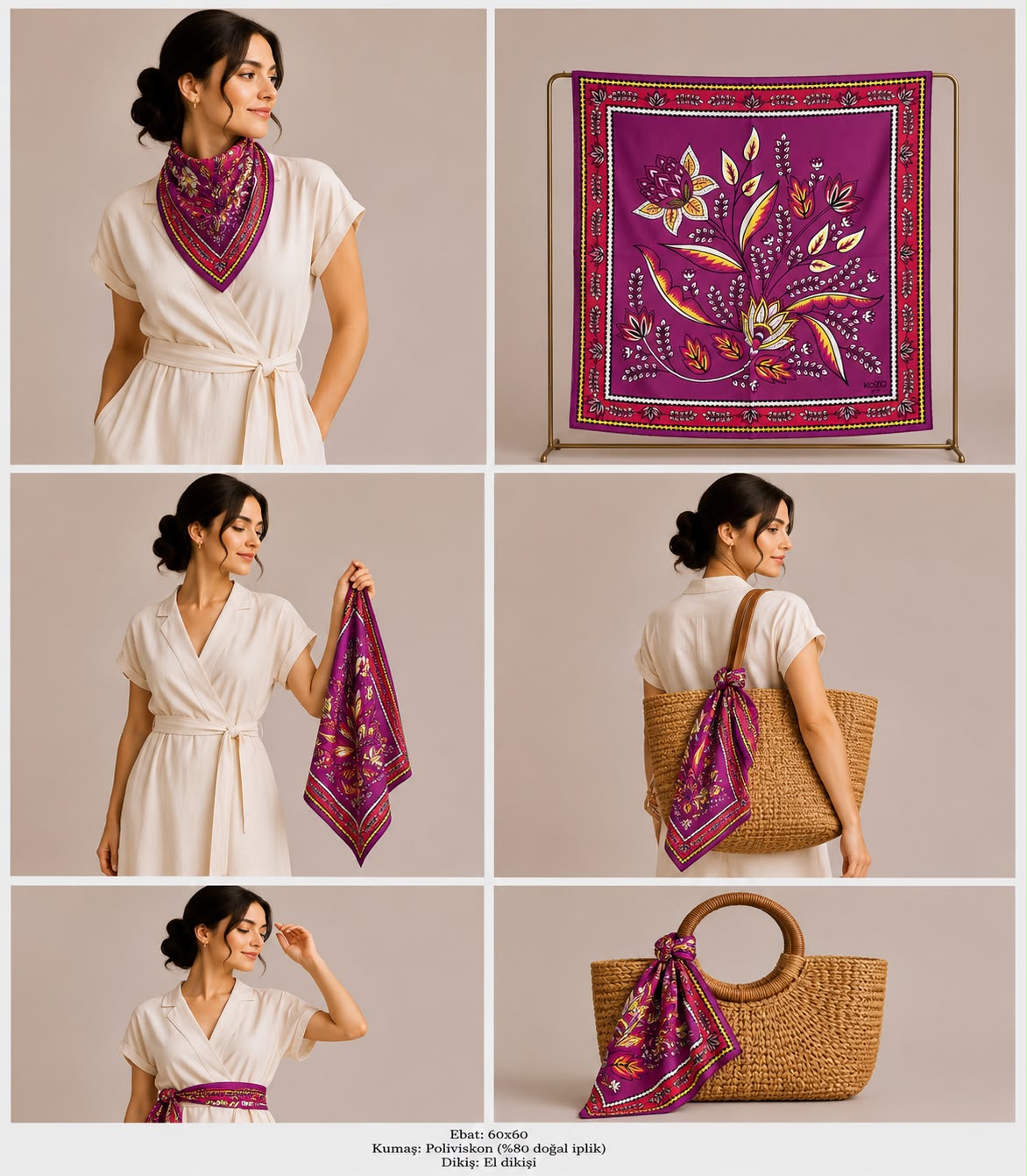 GRAND VİSCOSE FULAR / BANDANA