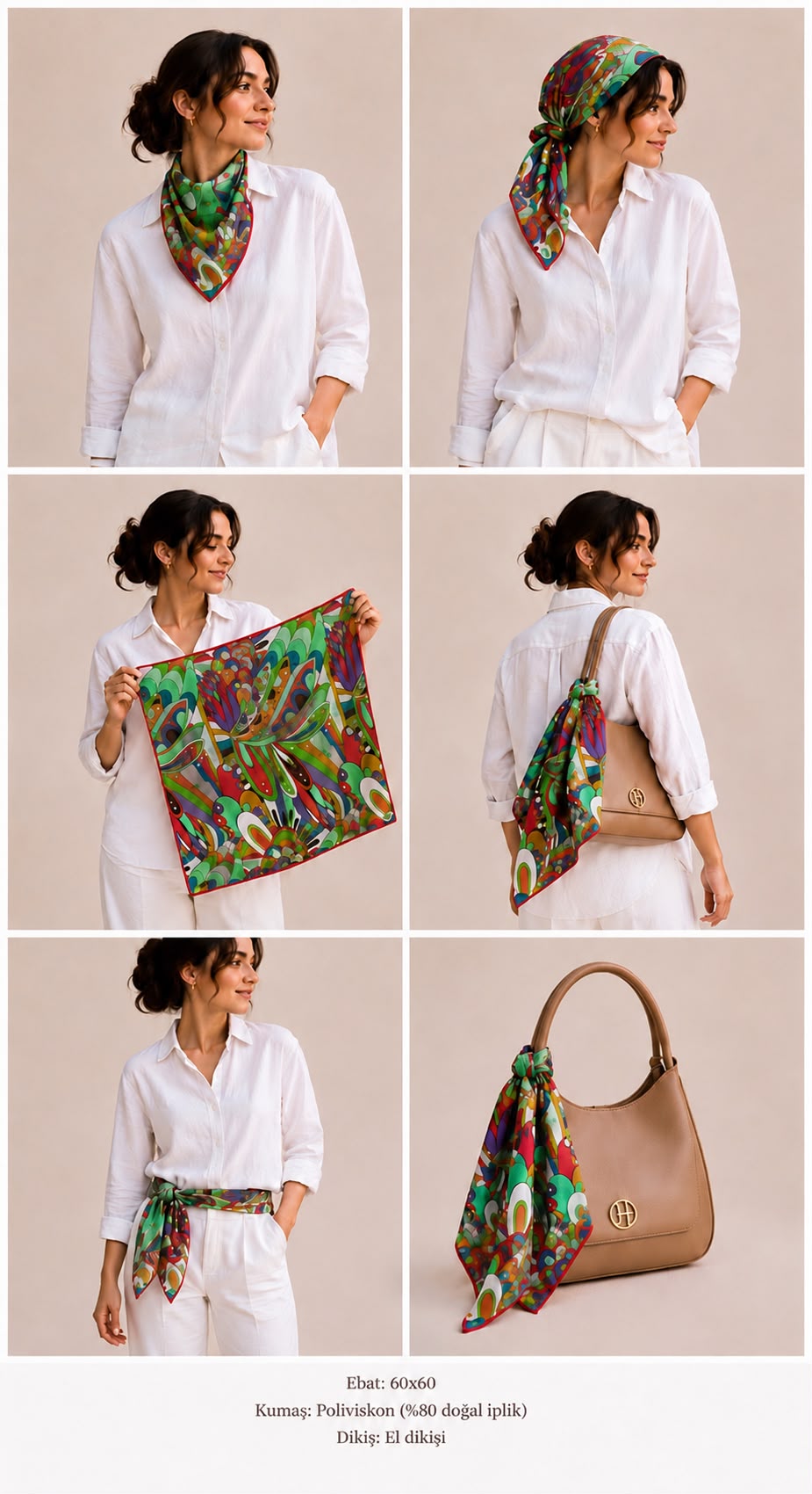 GRAND VİSCOSE FULAR / BANDANA