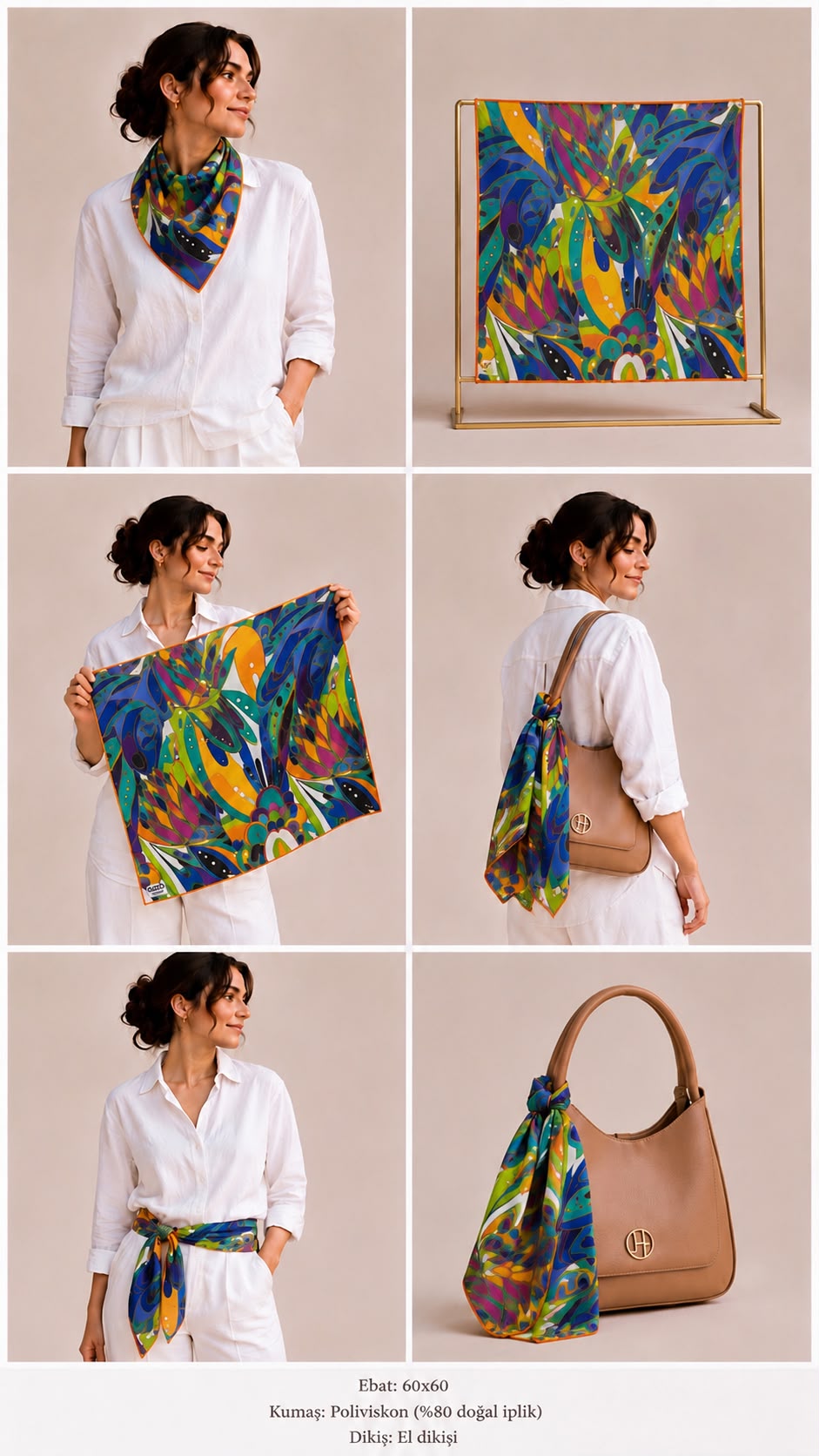 GRAND VİSCOSE FULAR / BANDANA