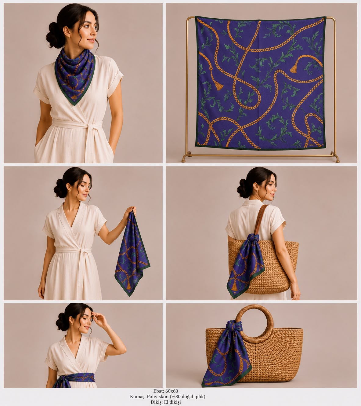 GRAND VİSCOSE FULAR / BANDANA